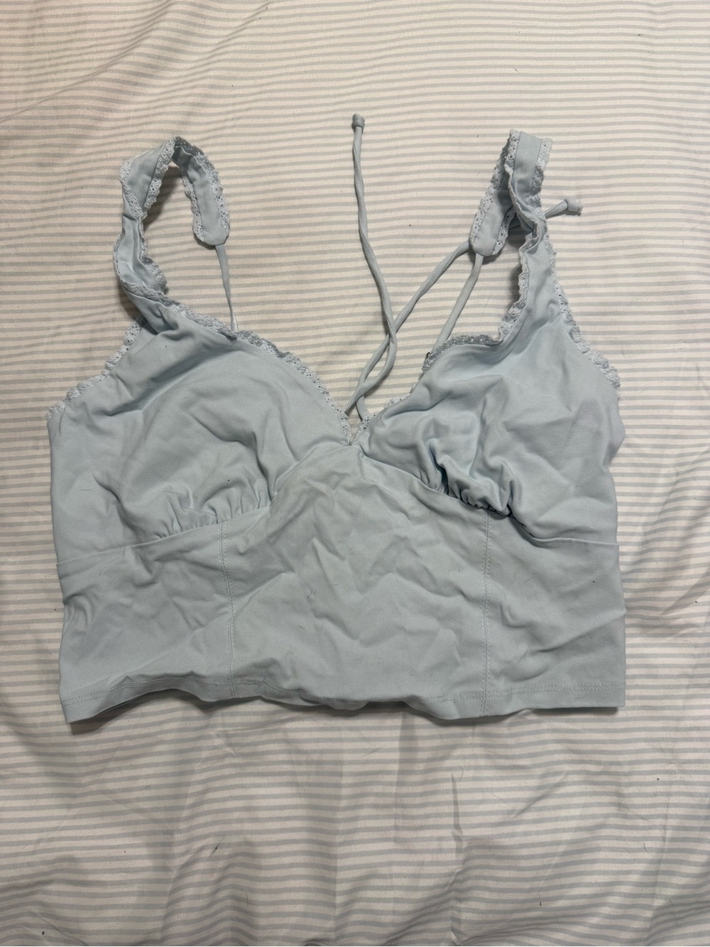 wild fable Light Blue Lace-Trim Bralette Tank Top